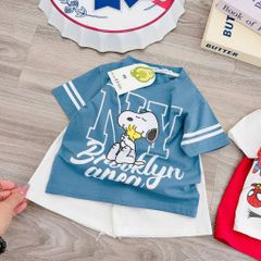 Bộ thun cotton chó con dog cute dễ thương đáng yêu phong cách hàn quốc mùa hè mát mẻ cho bé