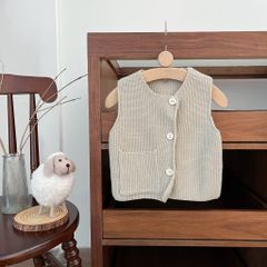 Hàng QC - Áo gile túi hộp len vintage hàn quốc thu đông cho bé trai
