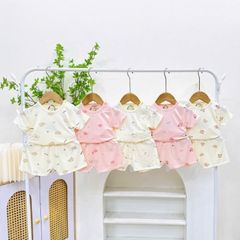 Bộ thun petit cộc tay thun lạnh cổ tròn mềm mát thoáng khí hoạt hình mùa hè cho bé