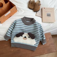 Hàng QC Áo len gấu kẻ cute đáng yêu dễ thương dày dặn vintage mùa đông cho bé trai phong cách hàn quốc