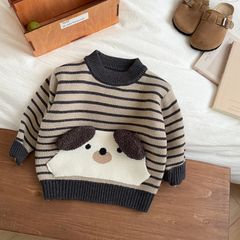 Hàng QC Áo len gấu kẻ cute đáng yêu dễ thương dày dặn vintage mùa đông cho bé trai phong cách hàn quốc