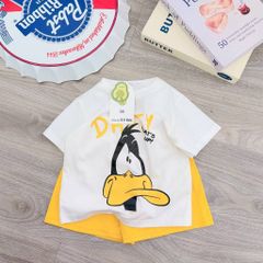 Bộ thun cotton vịt cute dễ thương đáng yêu phong cách hàn quốc mùa hè mát mẻ cho bé