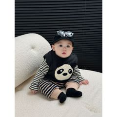 Hàng QC Set áo giữ nhiệt kèm áo gile phao trần bông gấu và quần nỉ bó chân ấm áp dày dặn cho bé trai hot hit