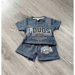 Set bộ thun cotton chữ cho bé trai mùa hè mát mẻ thoáng khí kèm ảnh thật