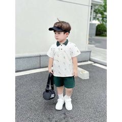Set bộ polo cây dừa áo thun cotton quần kaki mát mẻ mùa hè mặc đi chơi đi học cho bé trai 10-20kg kèm ảnh thật
