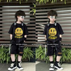 Set bộ Drew loang QC thun cotton mát mẻ thoáng khi mùa hè chất boy phố cho bé trai