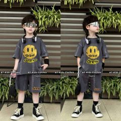 Set bộ Drew loang QC thun cotton mát mẻ thoáng khi mùa hè chất boy phố cho bé trai