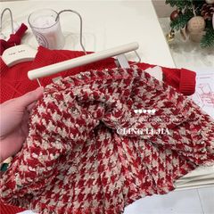 Hàng QC Set áo len noel giáng sinh xinh xắn dễ thương kèm chân váy dạ kẻ cho bé gái mùa đông mặc đi chơi