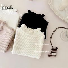 Hàng QC Áo len dài tay cổ bèo ống tay loe nhiều màu xinh xắn mặc ấm áp dày dặn mùa đông cho bé gái hot hit