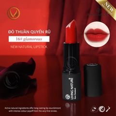 Son môi màu đỏ thuần 100% tự nhiên Living Nature Lipstick Glamorous 16 (3.9g)