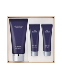 Set Sữa Rửa Mặt Ohui Tím Age Recovery Soft Amino Foam - Làm Sạch Makeup, Cấp Ẩm, Dành Cho Da Khô, Lão Hóa, Bao Gồm 180ml + 2 Tuýp Mini 45ml 729433
