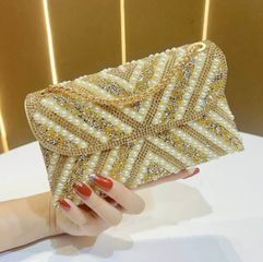 (HÀNG VIP) - Túi Vuông Nhỏ Phong Cách Pháp Cổ Điển Đính Đá Lấp Lánh, Túi Đeo Chéo, Thiết Kế Cao Cấp