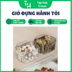 Giỏ Đựng Hành Tỏi Dán Tường Trong Suốt, Kèm Miếng Dán Siêu Chắc (Màu ngẫu nhiên) (TH121)