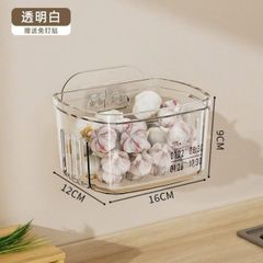 Giỏ Đựng Hành Tỏi Dán Tường Trong Suốt, Kèm Miếng Dán Siêu Chắc (Màu ngẫu nhiên) (TH121)