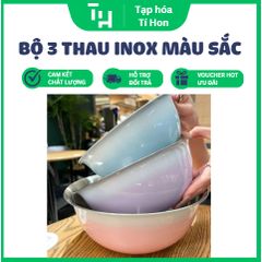 Bộ 3 thau inox màu sắc (TH129)