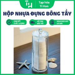 Hộp nhựa trong đựng bông tẩy trang cao (TH137)