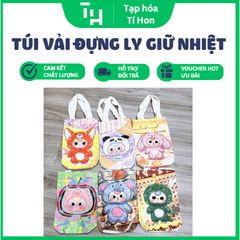 Túi Vải Đựng Ly Giữ Nhiệt Hoạt Hình (Màu ngẫu nhiên) (TH156)
