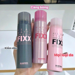 Xịt Khóa Nền So Natural Make Up Setting Fixx - Giữ Lớp Trang Điểm Lâu Trôi, Kiểm Soát Dầu, Phun Sương Siêu Mịn, 75ml