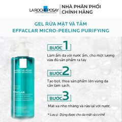 Gel Rửa Mặt & Tắm La Roche-Posay Effaclar - Sữa Rửa Mặt 2 Trong 1 Cho Da Dầu, Giảm Mụn Hữu Hiệu, Dung Tích 400ml