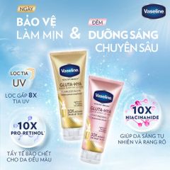 Sữa Dưỡng Thể Vaseline Gluta-Hya Serum Burst UV Lotion 330ml - Dưỡng Sáng Mịn Da Chuyên Sâu, Bảo Vệ Da Khỏi Tác Động Môi Trường