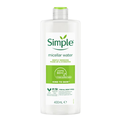 Nước Tẩy Trang Dịu Nhẹ Simple Micellar Cleansing Water 400ml - Làm Sạch Sâu, Phù Hợp Mọi Loại Da, Không Hương Liệu, Không Độc Hại