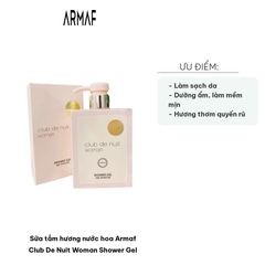 Sữa Tắm Hương Nước Hoa Armaf Club De Nuit Woman Shower Gel 360ml - Dưỡng Ẩm, Làm Mềm Da, Hương Thơm Quyến Rũ cho Phái Nữ
