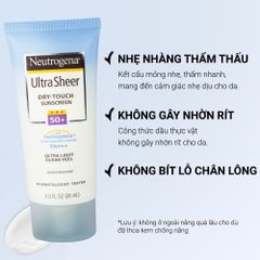 Kem Chống Nắng Neutrogena Ultra Sheer SPF 50 PA++++ 88ml - Bảo Vệ Da Toàn Diện, Dành Cho Mọi Loại Da, Không Nhờn Rít