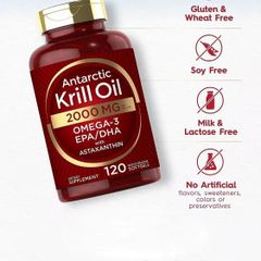 Dầu nhuyễn thể Carlyle Antarctic Krill Oil 2000mg- Hỗ trợ tim mạch và sức khỏe não bộ, 120 viên, hấp thu nhanh, không mùi tanh