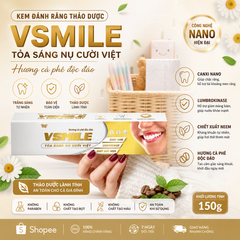 Kem Đánh Răng Vsmile Hương Cafe Thảo Dược Tự Nhiên - Sạch Răng và Thơm Miệng, Bảo Vệ Nụ Cười Rạng Ngời