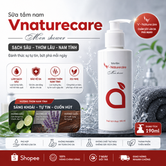 Sữa Tắm Nam V-Naturecare Hương Nước Hoa Lưu Hương 6 Tiếng - Chăm Sóc Da, Khử Khuẩn, Dưỡng Ẩm Tư Nhiên