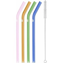SET ỐNG HÚT THUỶ TINH MÀU SẮC 4 CÁI KÈM CHỔI ZWILLING 23CM