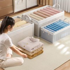 Giỏ đựng quần áo khung thép trong suốt có thể gấp gọn (TH167)