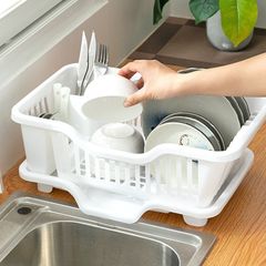 Rổ úp bát kèm khay thoát nước, kệ nhựa úp chén (TH170)