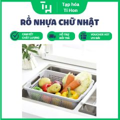 Rổ nhựa chữ nhật có tay cầm Việt Nhật (Màu ngẫu nhiên) (TH172)