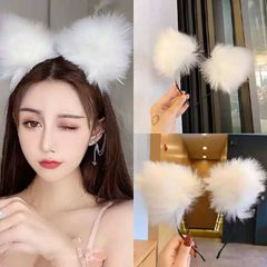 Bờm tai thỏ phối lông cute đáng yêu phụ kiện cho nữ