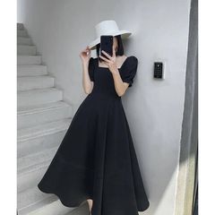 Váy Xòe Tay Bồng Công Chúa Đen Thời Trang Phong Cách Hàn Quốc Xuân Hè