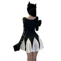Váy đầm dáng xòe bồng đính nơ quyến rũ tôn dáng gợi cảm dễ thương sexy cho nữ thời trang