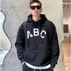 Áo hoodie nỉ chữ ABC ấm áp mùa đông unisex cho nam nữ