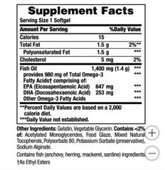 Viên uống dầu cá trợ tim, sáng mắt Nature’s Bounty Fish Oil 1400mg 130 viên - Chuẩn Mỹ