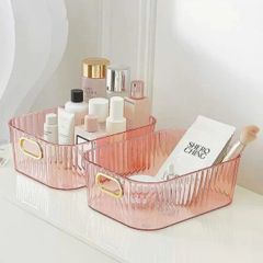 Khay trong suốt, hộp đựng đồ để bàn – size lớn không có nắp (Màu ngẫu nhiên) (TH185)