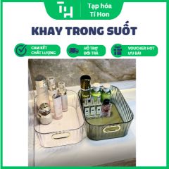 Khay trong suốt, hộp đựng đồ để bàn – size lớn không có nắp (Màu ngẫu nhiên) (TH185)