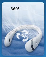 Quạt đeo cổ Mini Tích Điện Không Cánh Tiện Lợi 