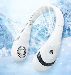 Quạt đeo cổ Mini Tích Điện Không Cánh Tiện Lợi 