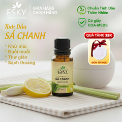 Tinh Dầu Sả Chanh Nguyên Chất ESKY AROMA GARDEN - Tinh Dầu Xông Phòng Thơm, Đuổi Muỗi 10ml/20ml, Tạo Không Gian Sống Tươi Mát