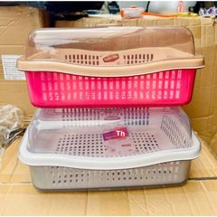 Rổ Đựng Đồ Đa Năng có nắp đậy chống bụi tách nước (Màu ngẫu nhiên) (TH189)