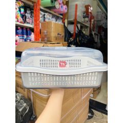 Rổ Đựng Đồ Đa Năng có nắp đậy chống bụi tách nước (Màu ngẫu nhiên) (TH189)