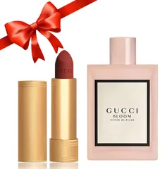  Combo Gucci Sang Trọng: Nước Hoa Bloom Gocce Di Fiori EDT 100ml & Son Lì Rouge Mat 505 Đỏ Gạch - Bộ Quà Tặng Thời Trang