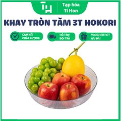Khay tròn tăm 3T hokori trong suốt (TH195)