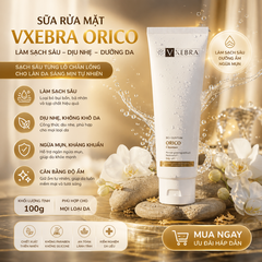 Sữa Rửa Mặt Orico Vxebra Thiên Nhiên Cho Tất Cả Loại Da, Làm Sạch, Tẩy Tế Bào Chết, Dưỡng Ẩm Da Nhạy Cảm