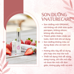 Son Dưỡng Môi Organic Vnaturecare Hương Dâu Tây - Giữ Ẩm, Chống Nứt Nẻ, Cho Môi Mềm Mại Tự Nhiên